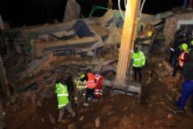 Collapsed building in Kisii.