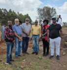 From left: rally photographer Roonie; three-time Kenya National Rally Champion and Safari Rally winner Azar Anwar; Abdul Sidi’s younger brother Anwar Sidi; Peter Njenga of the Daily Nation; Wavinya of KBC Channel 1; and Ateka during Abdul Sidi’s burial ceremony at Lang’ata Muslim Cemetery.