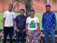 Senator Essy Okenyuri (3rd right) wityh Nyakababa creatives.