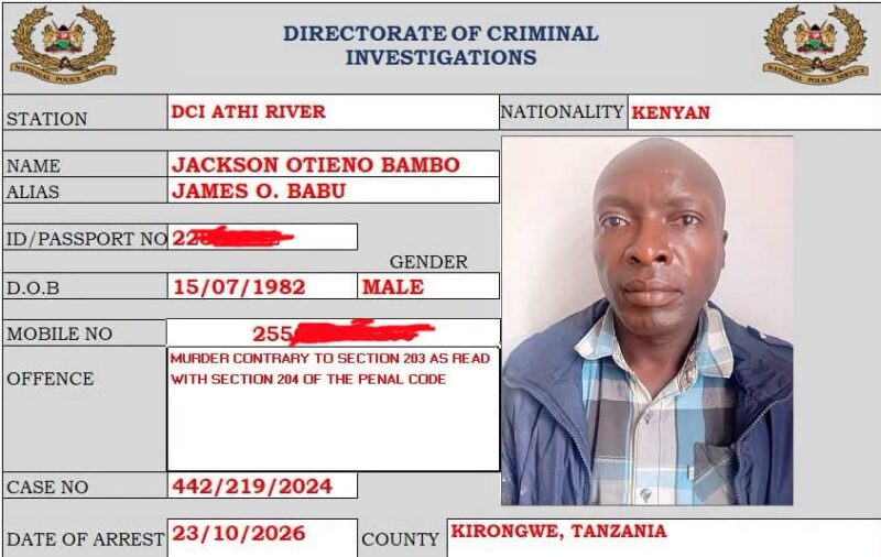 Two-year manhunt ends with arrest of Sheila Odoyo murder suspect